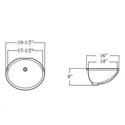 Kingsman Hardware 19-1/2 in. x 16 in. Oval Undermount Vitreous Glazed Ceramic Lavatory Vanity Bathroom Sink Pure White 7 Kingsman Hardware 19-1/2 in. x 16 in. Oval Undermount Vitreous Glazed Ceramic Lavatory Vanity Bathroom Sink Pure White -Bathroom Sinks Sales white undermount bathroom sinks uv1916p 4f 1000