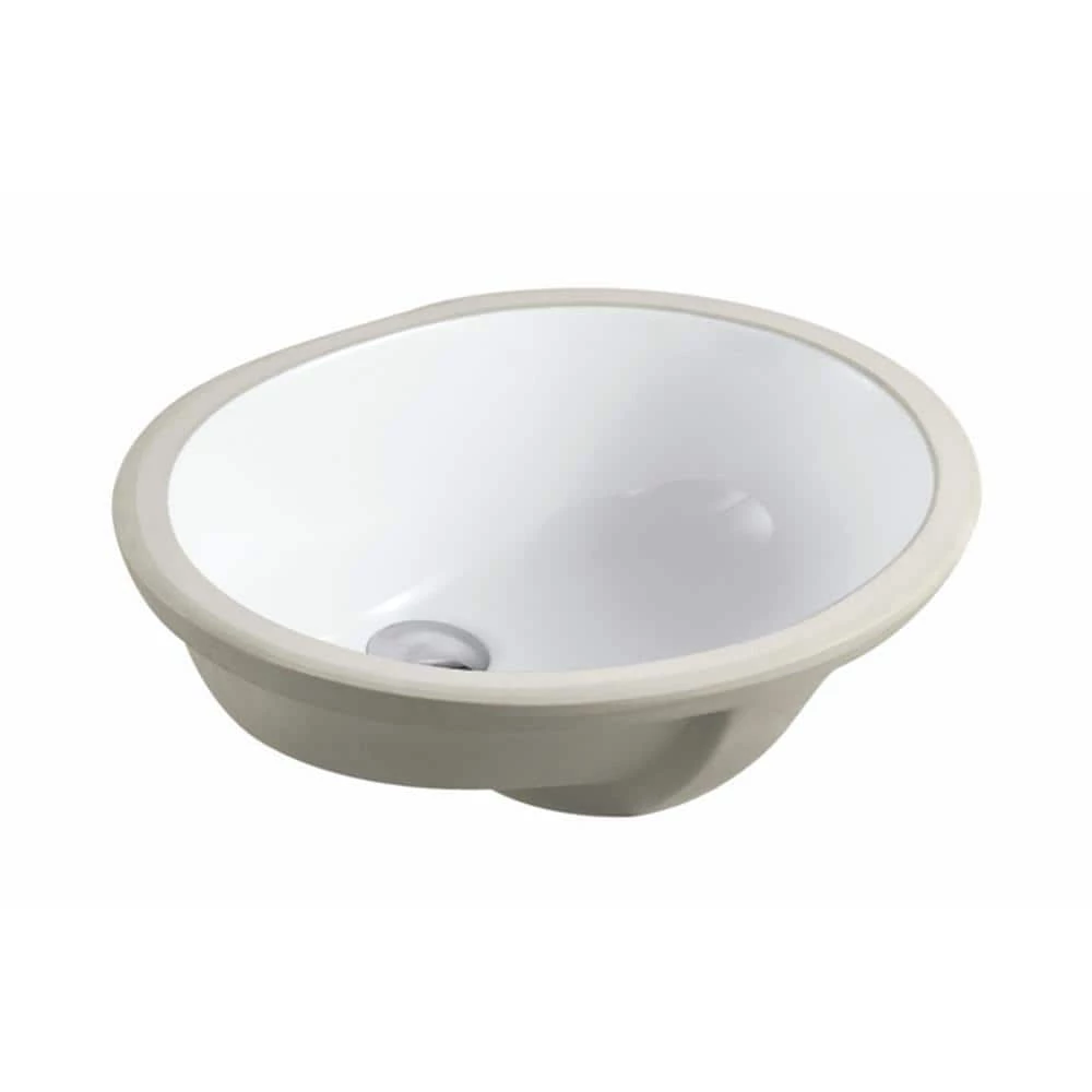 Kingsman Hardware 19-1/2 in. x 16 in. Oval Undermount Vitreous Glazed Ceramic Lavatory Vanity Bathroom Sink Pure White 3 Kingsman Hardware 19-1/2 in. x 16 in. Oval Undermount Vitreous Glazed Ceramic Lavatory Vanity Bathroom Sink Pure White