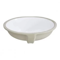 Unbranded 19.5 in. White Oval Undermount Bathroom Sink With Overflow -Bathroom Sinks Sales white undermount bathroom sinks whl lqw1 9614 1f 1000