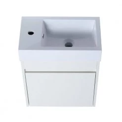Unbranded Plywood Rectangular Vessel Sink Bathroom Vanity With Single Sink Soft Close Doors18 Inch in White -Bathroom Sinks Sales white vessel sinks 1010 sink whit 76 1000