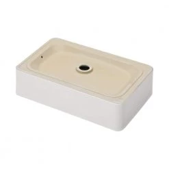 Logmey 24 in. x 16 in. Modern Bathroom Porcelain Ceramic Rectangular Vessel Sink Art Basin in White -Bathroom Sinks Sales white vessel sinks h lmp18006 44 1000