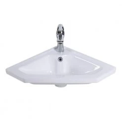 RENOVATORS SUPPLY MANUFACTURING Alexander II 24 in. Corner Wall Mounted Bathroom Sink in White with Overflow -Bathroom Sinks Sales white wall mount sinks 36684 4f 1000
