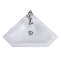 RENOVATORS SUPPLY MANUFACTURING Alexander II 24 in. Corner Wall Mounted Bathroom Sink in White with Overflow