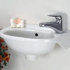 Unbranded Tina Wall-Mounted Bathroom Sink in White -Bathroom Sinks Sales white wall mount sinks 4 551wh 31 1000