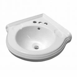 RENOVATORS SUPPLY MANUFACTURING Portsmouth 22 in. Corner Wall Mounted Bathroom Sink Combo in White with Overflow P-Trap Faucet and Drain -Bathroom Sinks Sales white wall mount sinks 77333 4f 1000