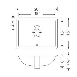 Wells Rhythm Series 20 in. Rectangular Undermount Single Bowl Bathroom Sink in White -Bathroom Sinks Sales white wells undermount bathroom sinks rtu2015 6w c3 1000