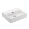 WS Bath Collections Quattro 50 Wall Mount / Vessel Bathroom Sink in Ceramic White without Faucet Hole